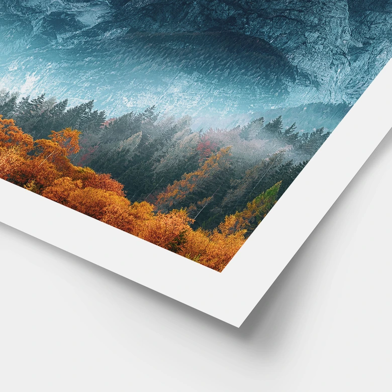 Poster Herfstlandschap op de top van Triglav in de Julische Alpen 