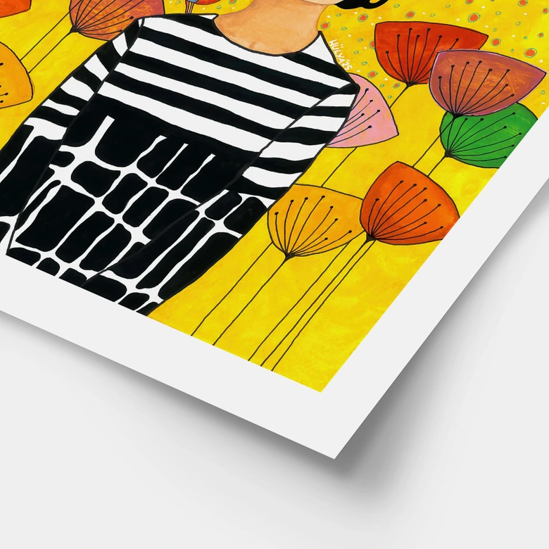 Poster Porträt Frau - Blumenmädchen im Sommergarten - Hülya 