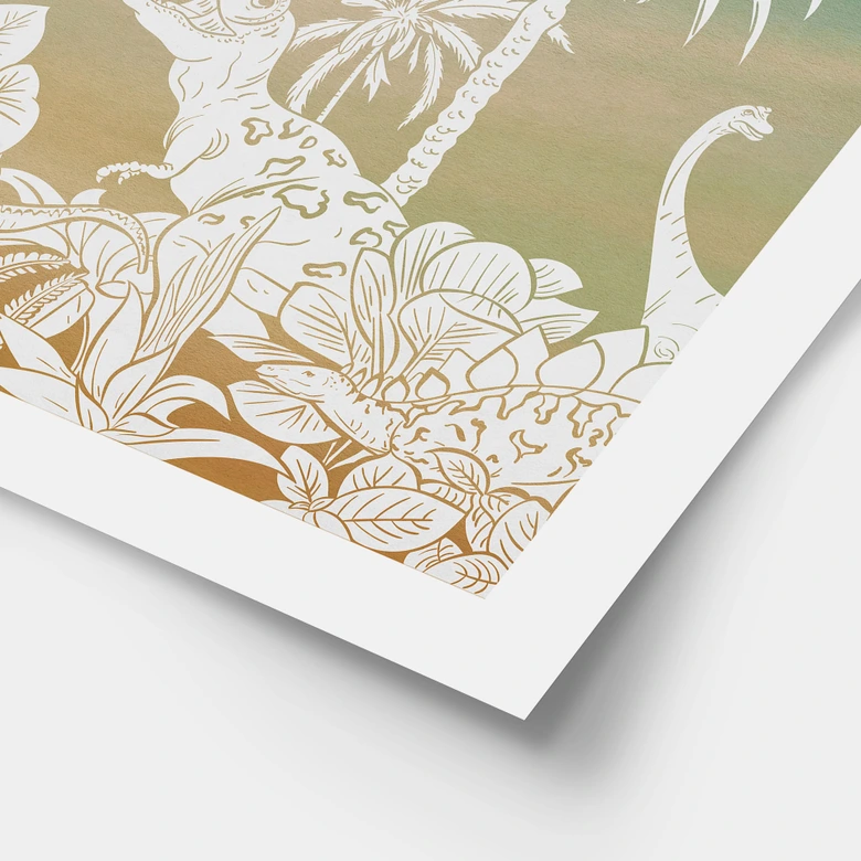 Poster Abenteuerreise zu den Dinosauriern - Ombre - Kikki Belle 