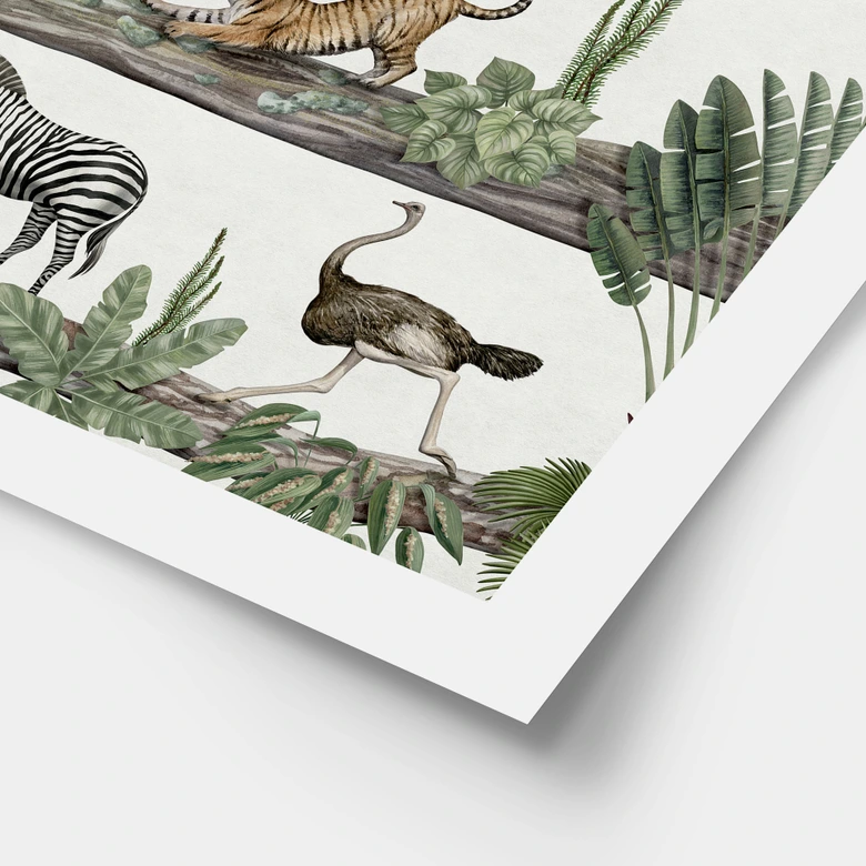 Poster fürs Kindzimmer - Afrikanische Tiere im Dschungel - Kikki Belle 