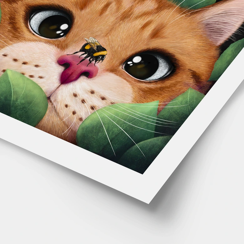Poster fürs Kinderzimmer - Süße Katze im Busch - Korenkova 