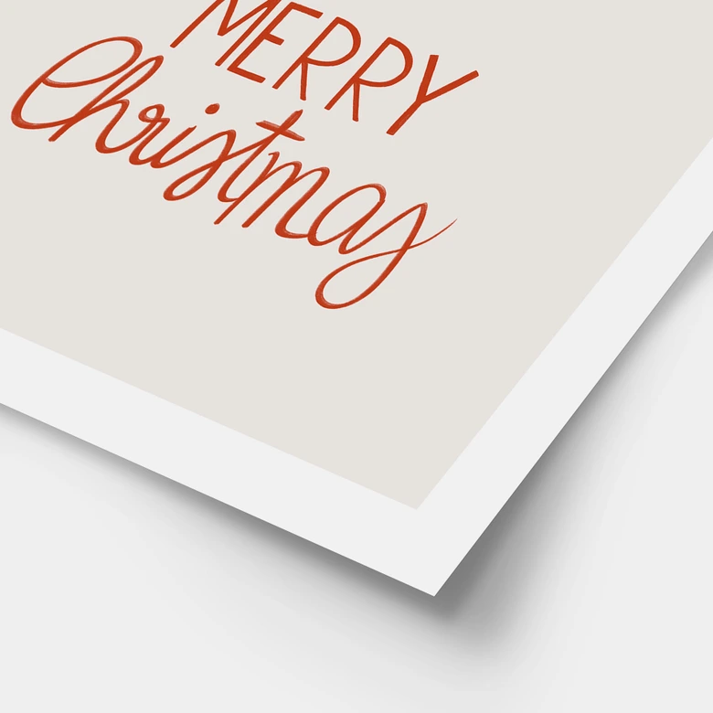 Poster de Noël Merry Christmas avec du gui - Menina Lisboa 
