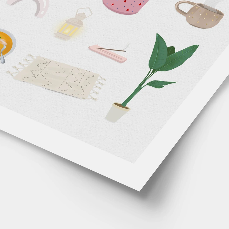 Poster Cozy Vibes mit Hygge-Deko - Lizde 