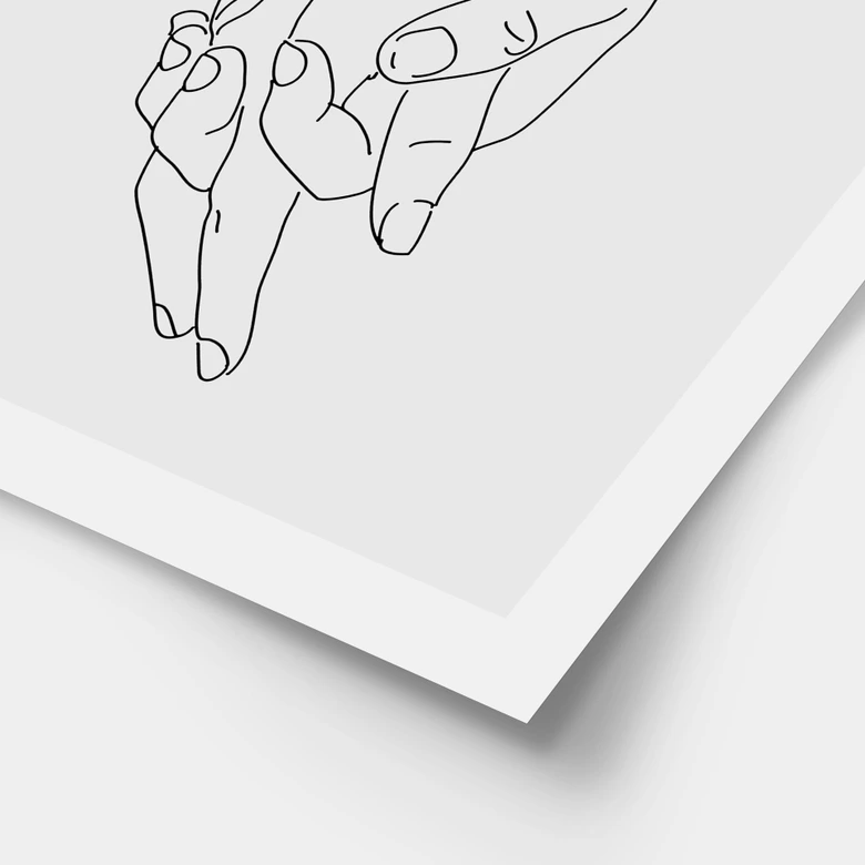 Poster Line Art - Geliefden die elkaars hand vasthouden - Lizde 