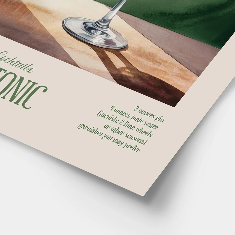 Cocktail time-out plakat med gin og tonic | Til køkken og spisestue - Magnusson 