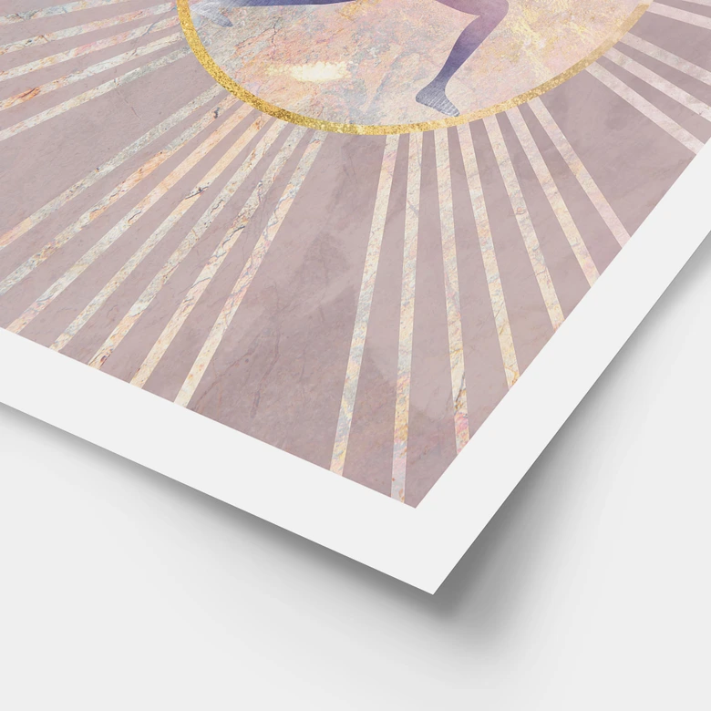 Poster Yoga Zonnegroet roze | roségoud - Manovski 