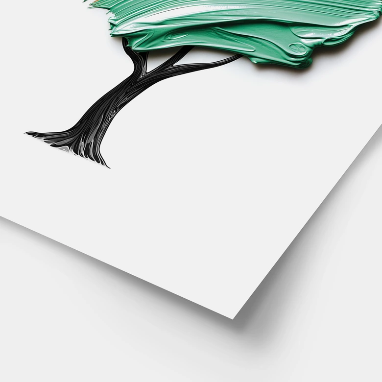 Poster Baum mit oranger und grüner 3D-Krone - Mielu 