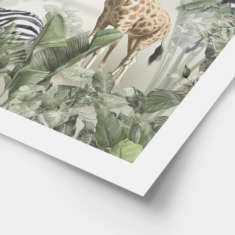 Poster Dschungeltiere auf großer Safari - Ms Tiff 