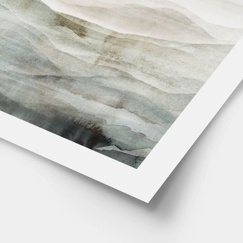 Poster Neblige Berglandschaft Aquarell - Ms Tiff 