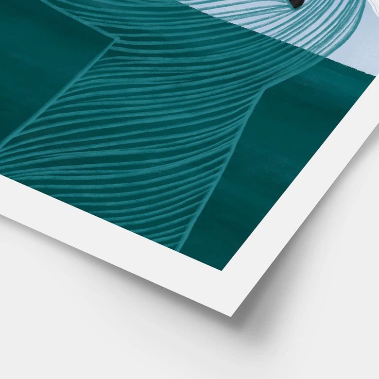 Poster kvinna med fiskmåsar vid havet - Müller 
