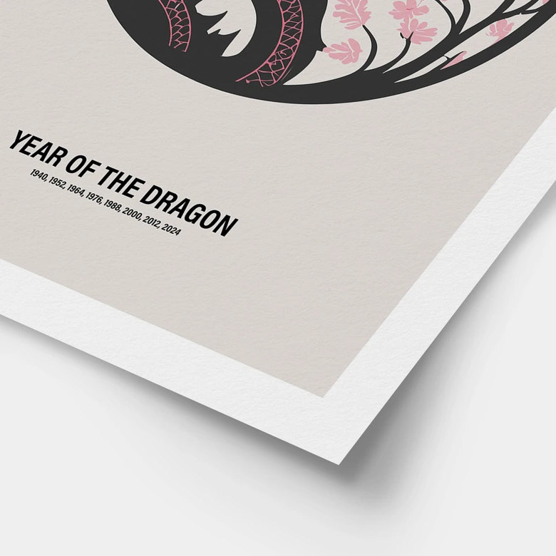 Poster Chinees dierenriemteken - Jaar van de Draak - Paperago 