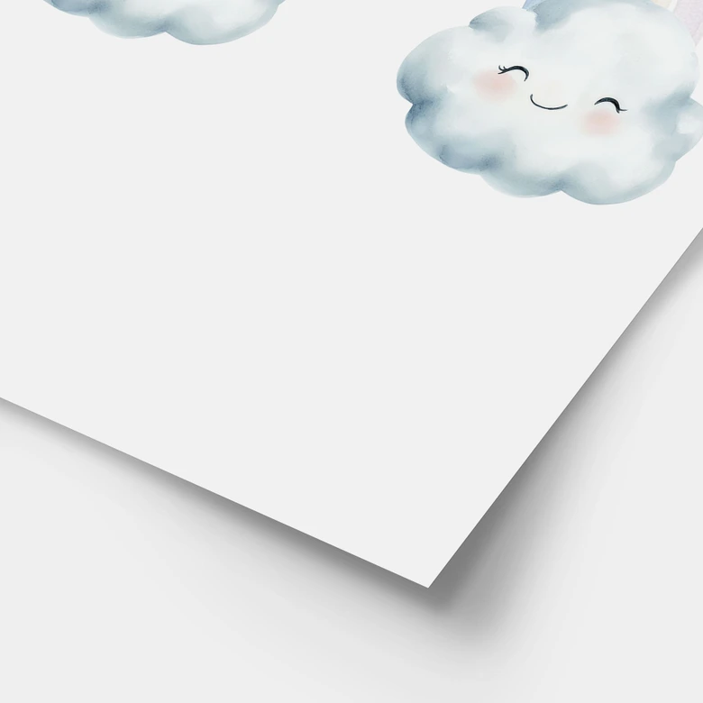 Poster für Kinder - Regenbogenzauber in Pastell 