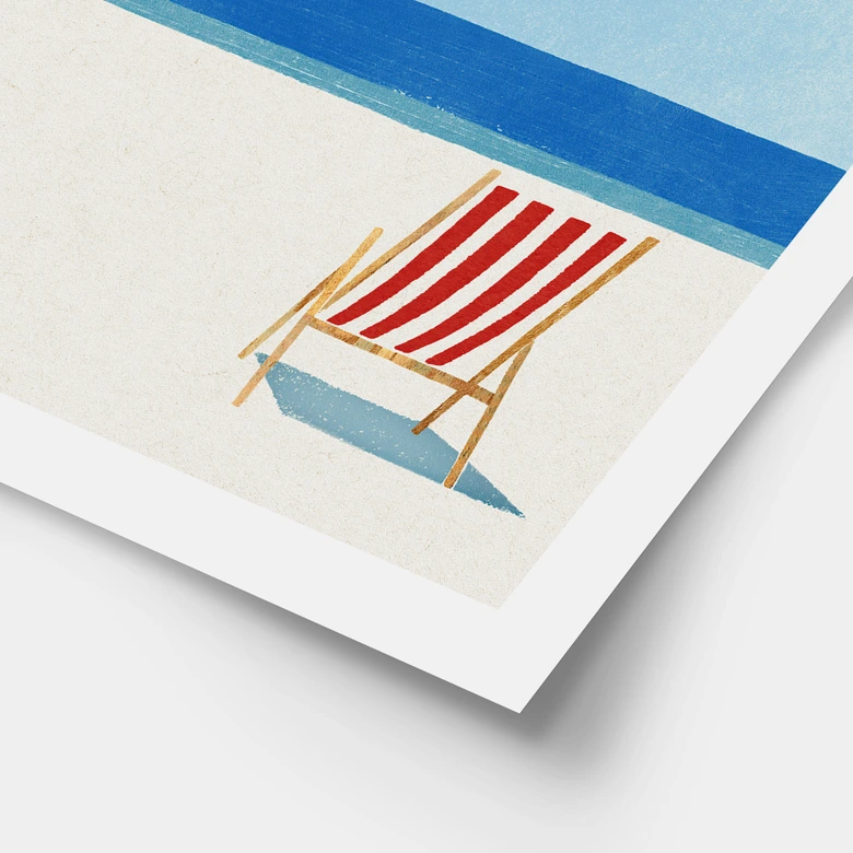 Beach Poster deck chair with sea view - Rivers 