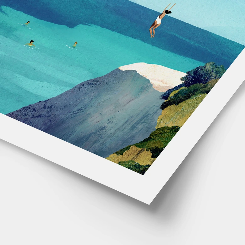 Poster Summer happiness by the turquoise blue sea | Travel poster - Rivers 