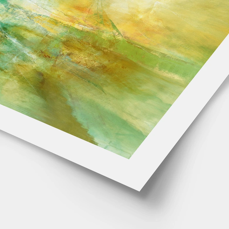 Poster Abstrakter Horizont in Limettengrün - Schmucker 