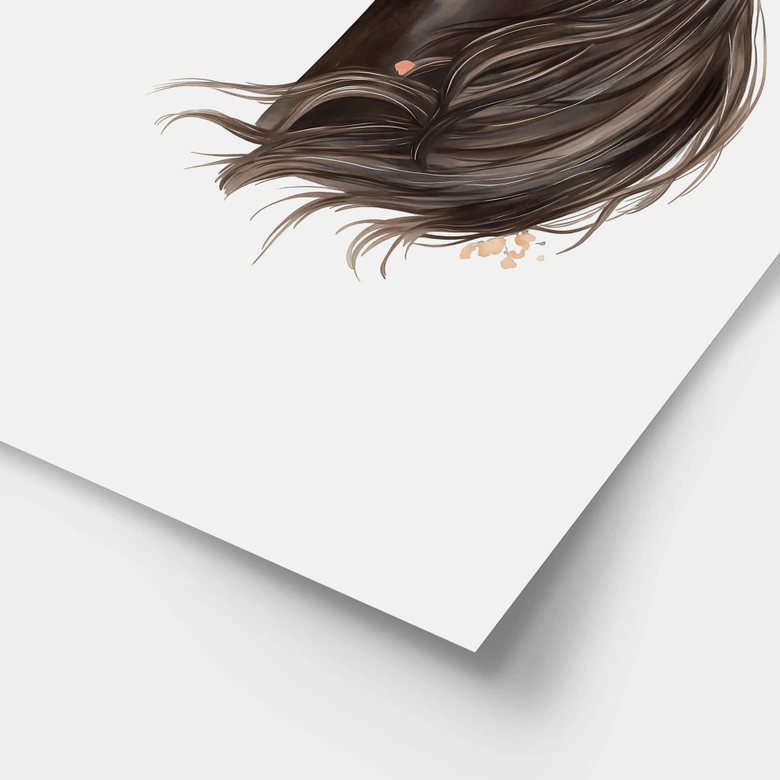 Póster boho negro de caballos con rosas | Póster infantil para amantes de los caballos  