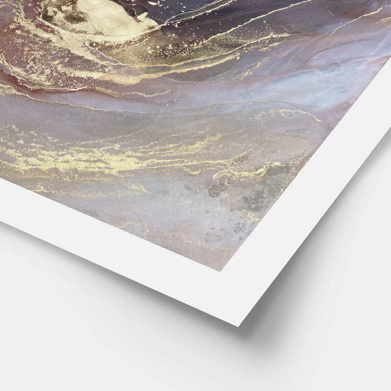 Poster Edle Strukturen in Gold und Violett - Shelest 