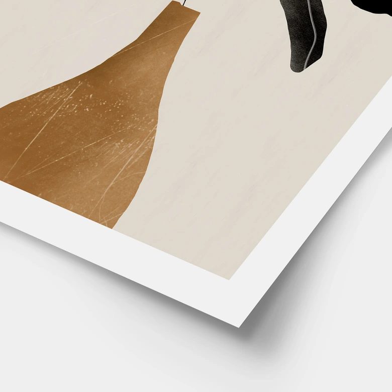 Poster Stilleben fürs Wohnzimmer - Zweig in goldener Vase - ThingDesign 