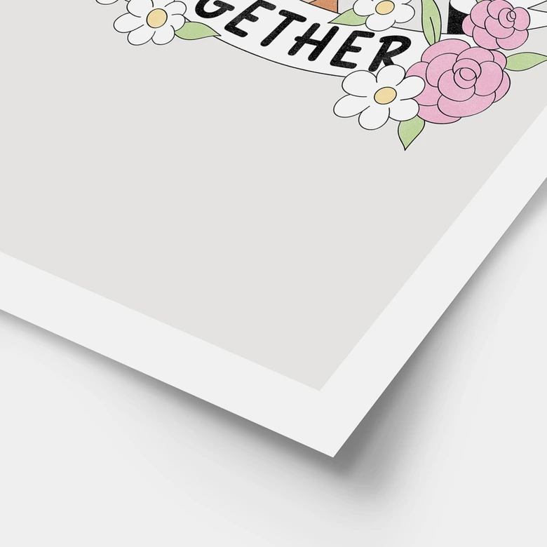 Poster Together Sisterhood Floral Hände 