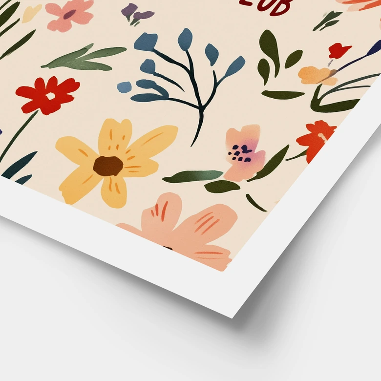 Kinderposter Cool Kids Club Bunte Blumen - Treechild 