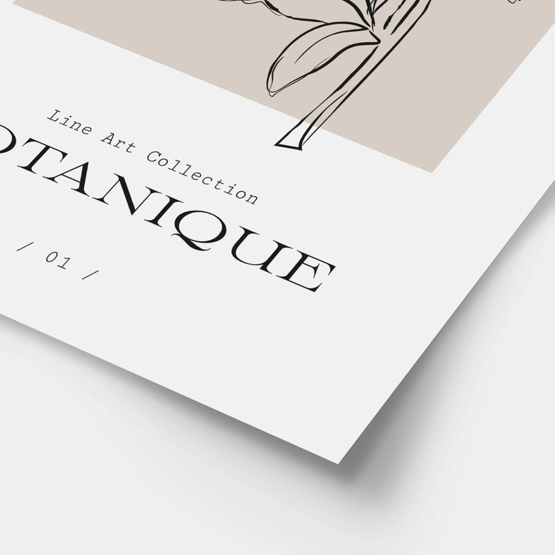 Poster Lineart Blume beige - Treechild 
