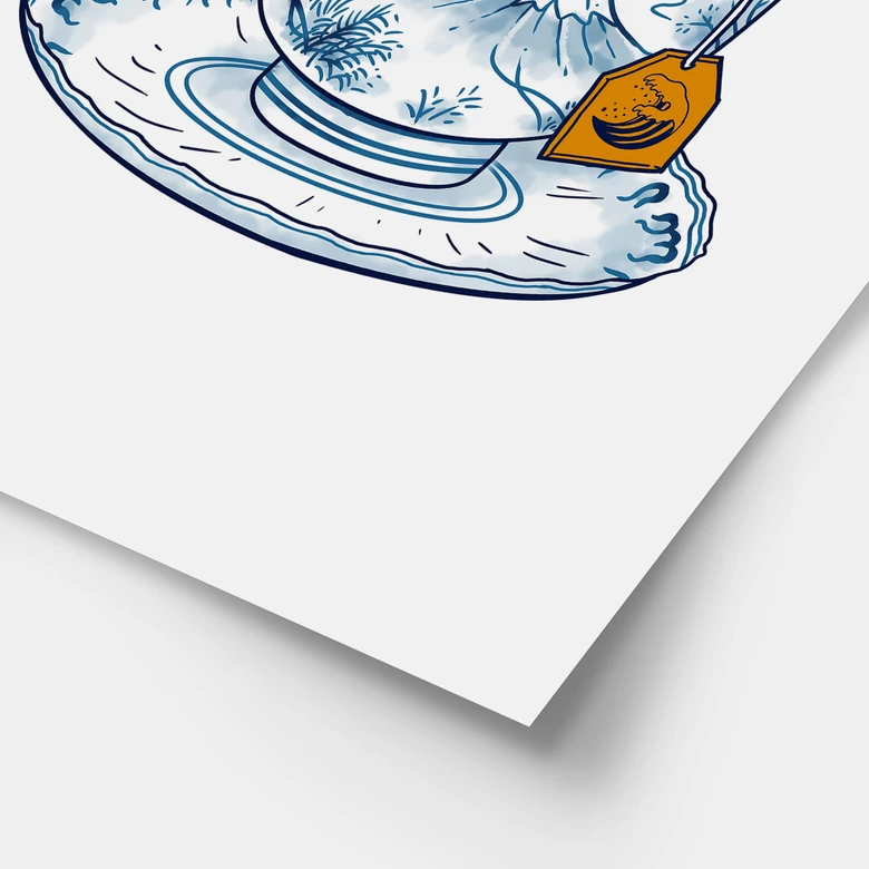Poster Thé grande vague style Hokusai - Trinidad 