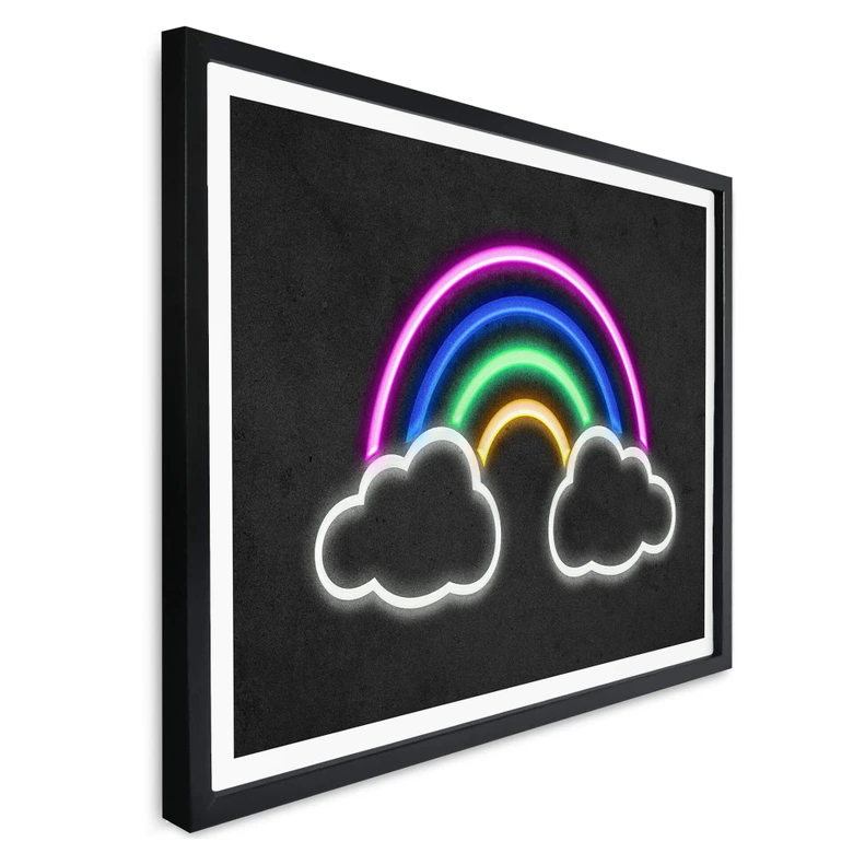 Poster Arc-en-ciel - néon 