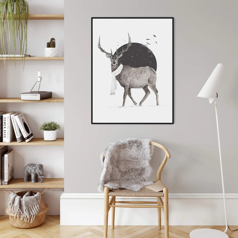 Poster Solti - Hirsch im Winter 