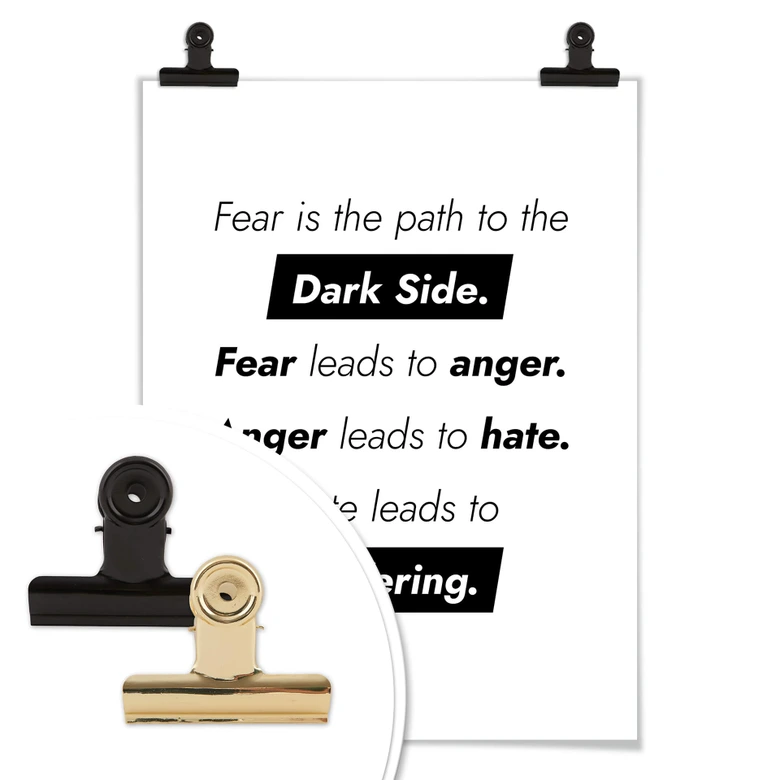 Poster Fear is the path to the Dark Side 
