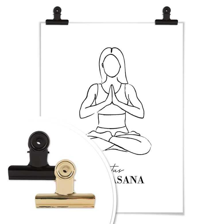 Plakat - Yoga Lotus - Line Art 