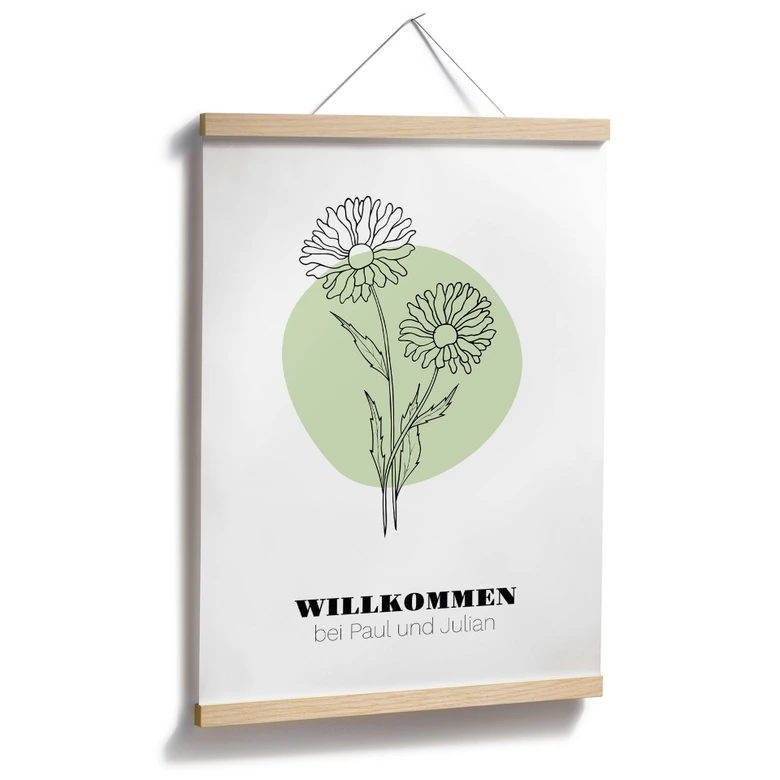 Personalisierbares Poster Monatsblume April 