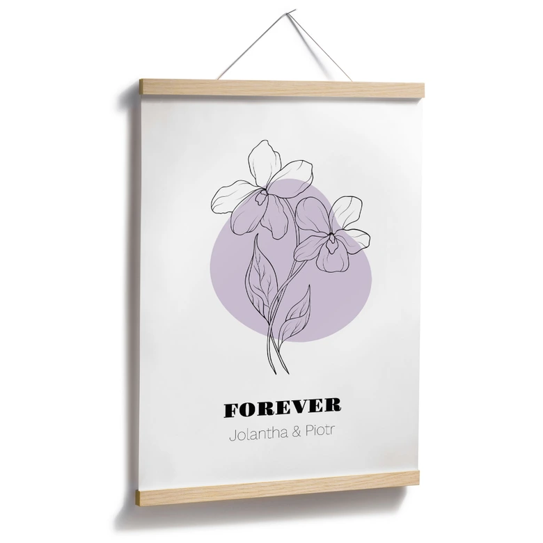Personalisierbares Poster Monatsblume Februar 