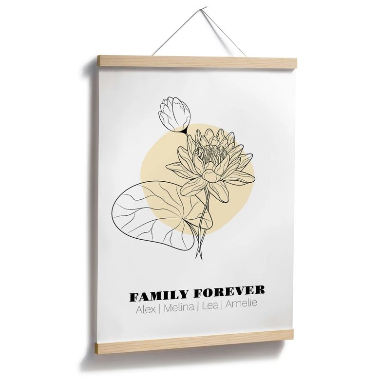 Personalisierbares Poster Monatsblume Juli 