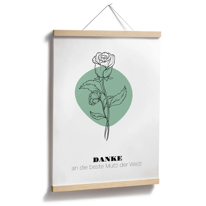 Personalisierbares Poster Monatsblume Juni 