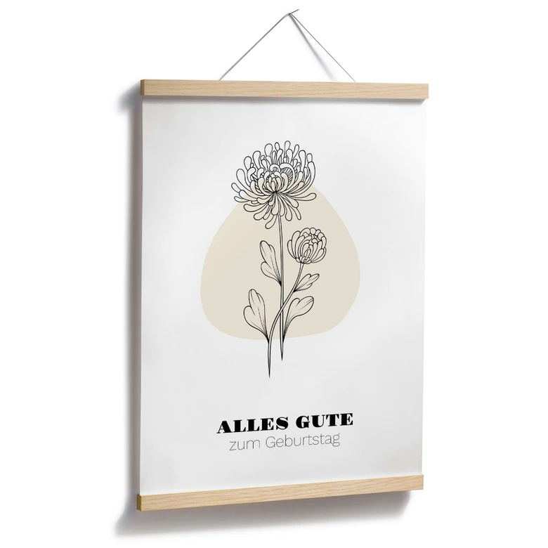 Personalisierbares Poster Monatsblume November 