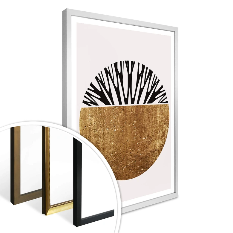 Plakat - Kubistika - Livets træ - Guld 