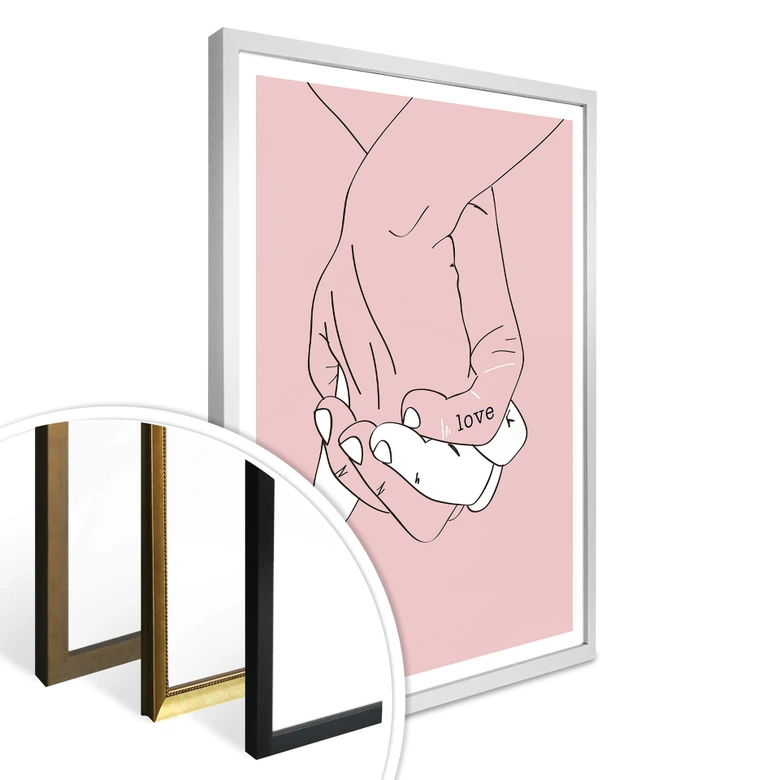 Poster Kubistika - Hand in Hand 