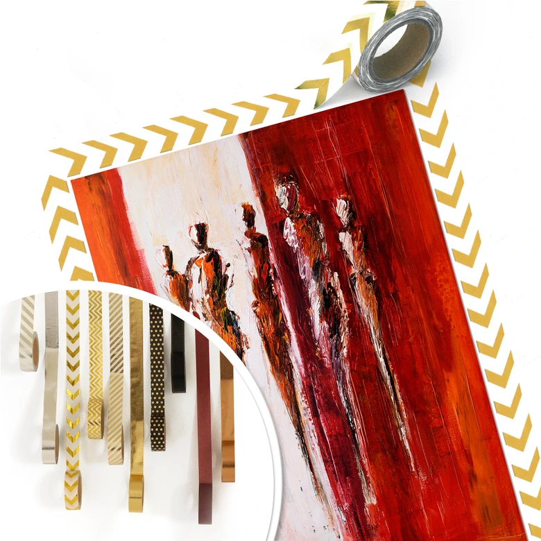 Poster Schüßler - Fünf Figuren in Rot 