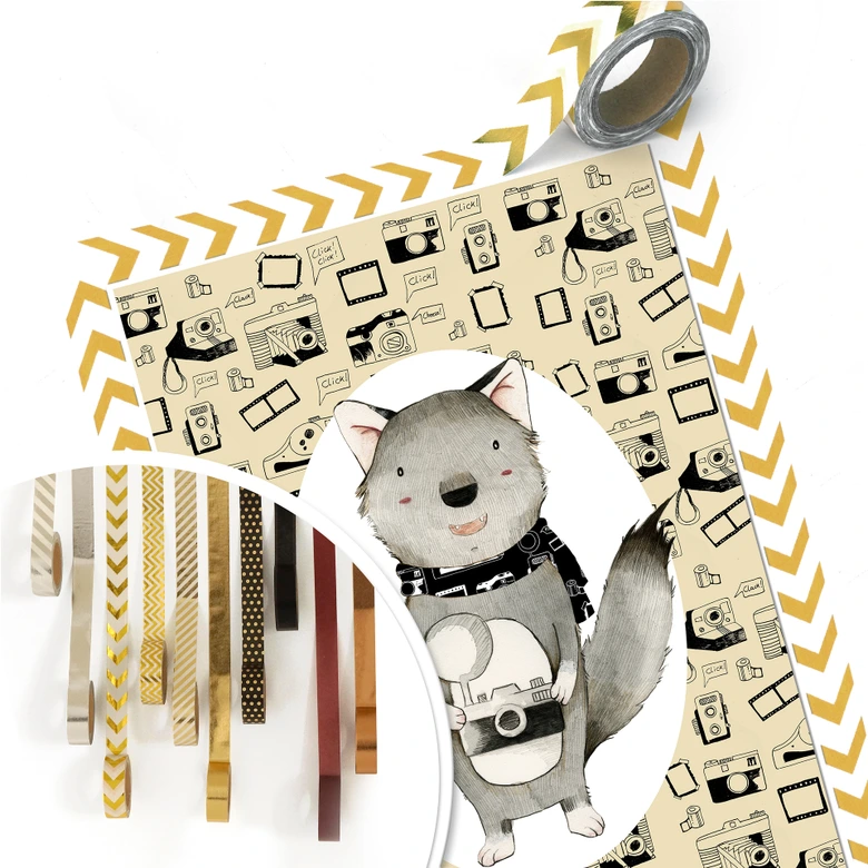 Poster Loske - Wolf met camera 