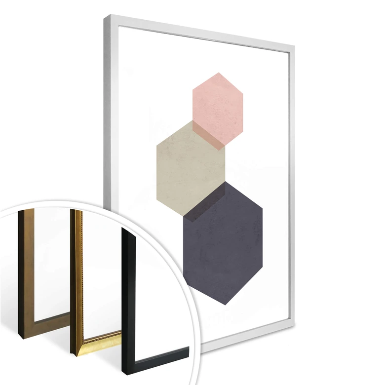 Poster Nouveauprints - Hexagones roses 