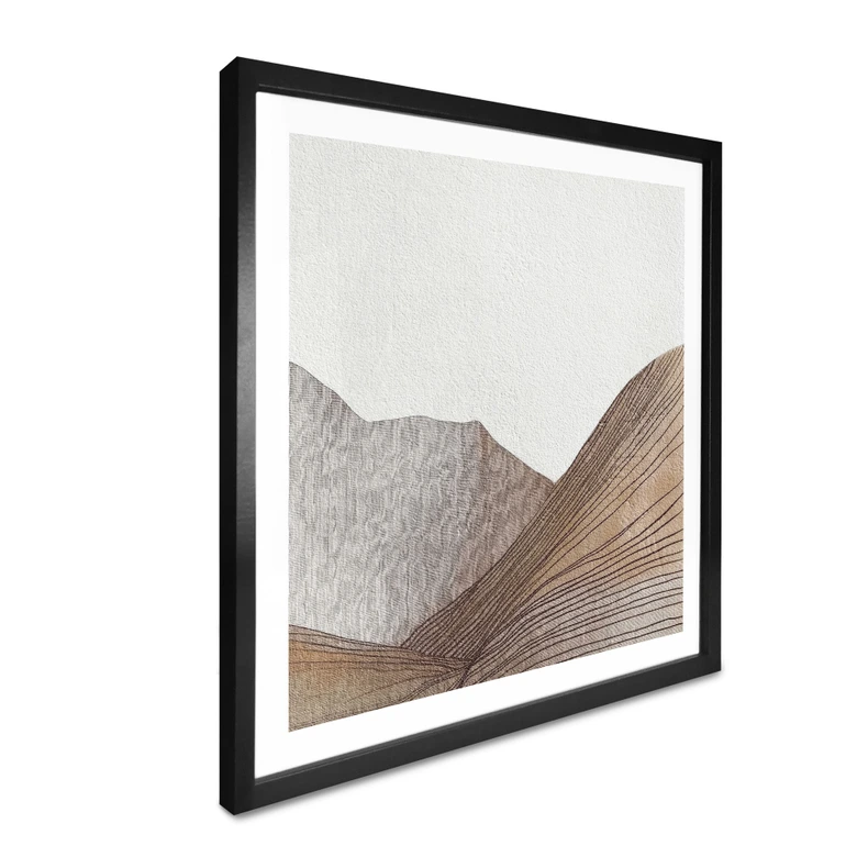 Poster Minimalistische Bergskizze | Line Art - Alma - Quadratisch 