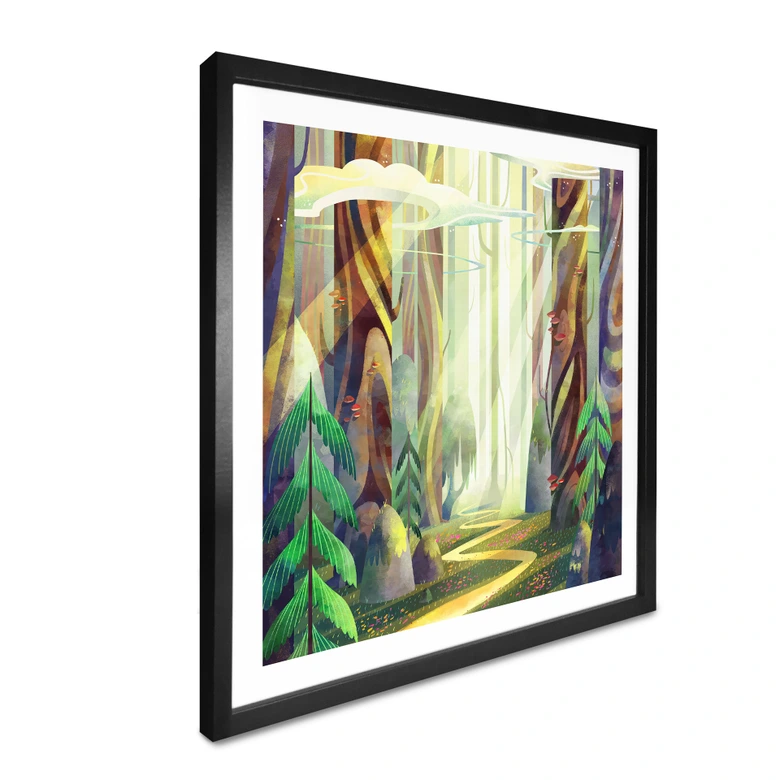 Poster Enchanted forest in the light - DigitalArtsi 