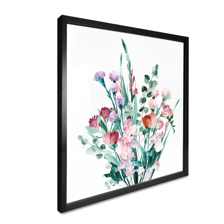 Plakat Wildflowers Bouquet in Spring - Goed Blauw - Square 