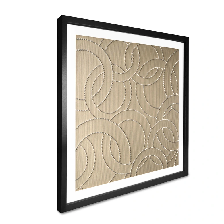 Poster Abstrakta ringar beige - Grande - Fyrkant 