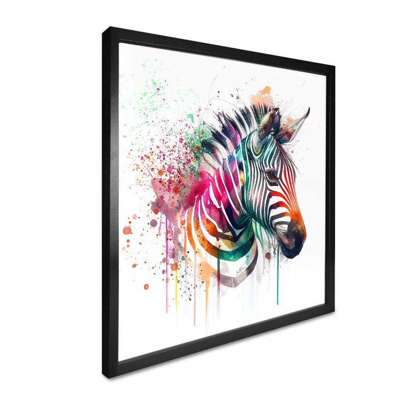 Poster Heine - Rainbow Zebra vierkant 