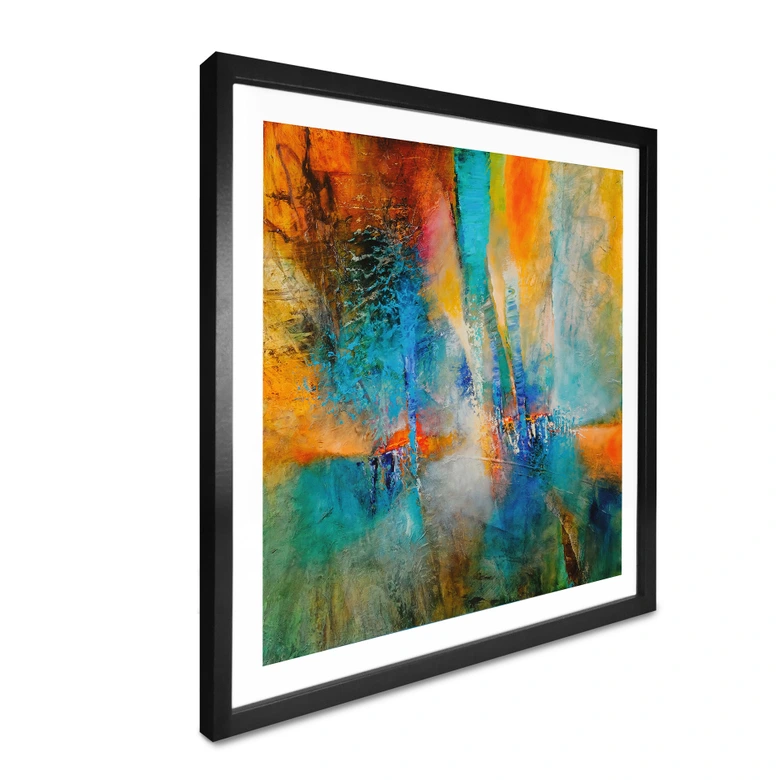 Poster Urbanes Licht in Blau und Orange - Schmucker - Quadratisch 