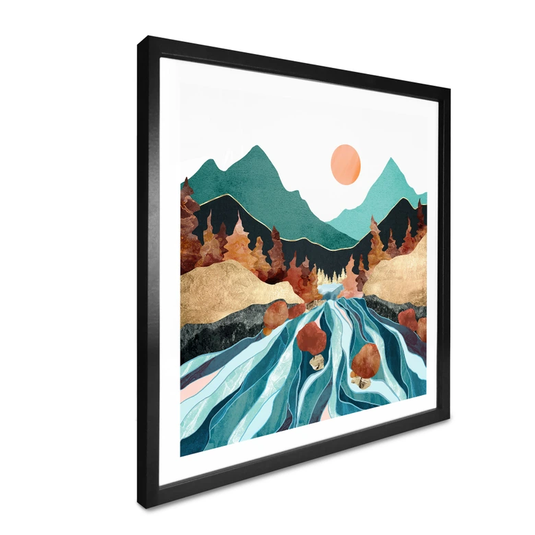 Poster Berg Land Fluss - SpaceFrog Designs 