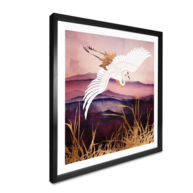 Poster Eleganter Kranich - SpaceFrog Designs 