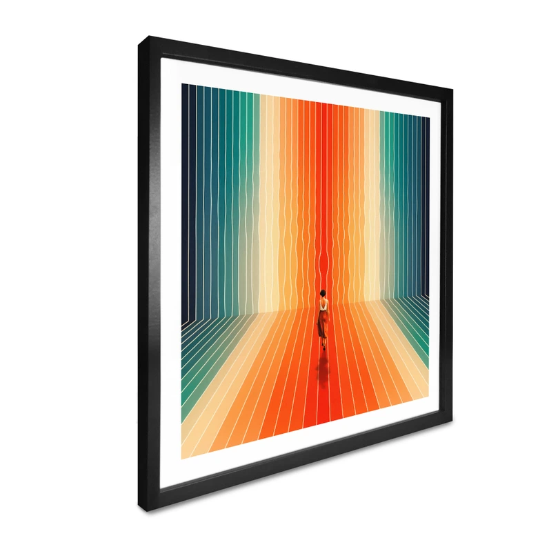 Poster Frau vor der Regenbogen-Kulisse - Taudalpoi - Quadratisch 