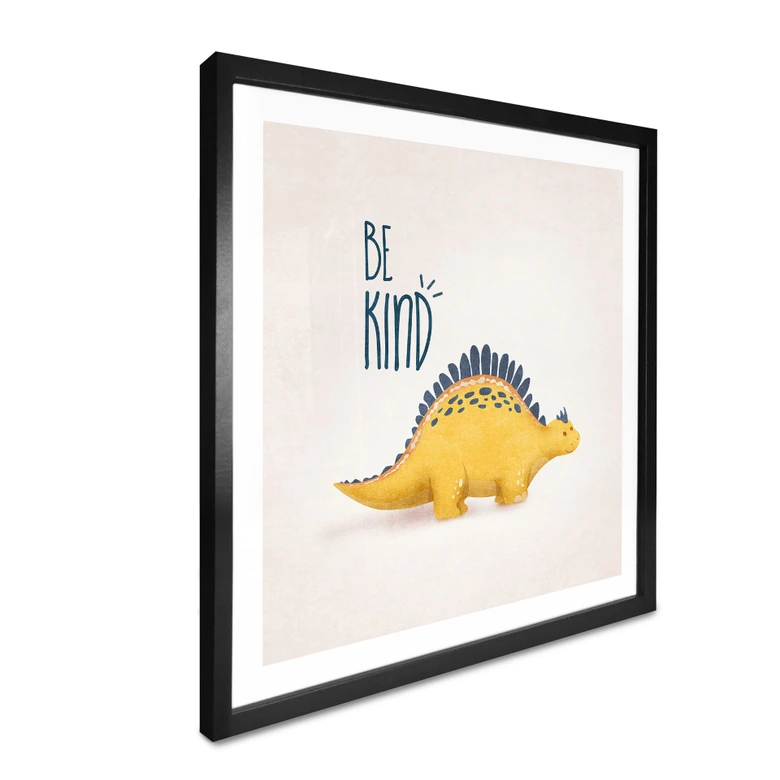 Poster Dino Be Kind - Stegosaurus - Tunaboylu - Quadratisch 